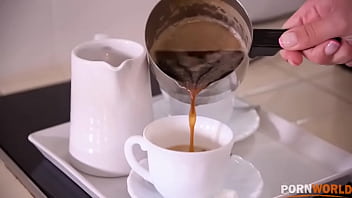 Preview 1 of Nikie Mompov - Cum Over Coffee,  Babe&#039_s Blowjob Breakfast