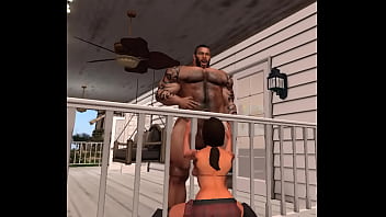 Preview 2 of Pron Nude Hd - neighborhood bartender catches big D Brown on his back porch one night,  who couald resist a man this fine