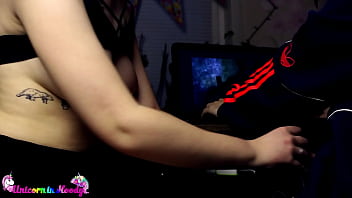 Preview 1 of Joei Deluxxx - Horny Redhead Sloppy Deepthroat and Cum on Tits - Closeup