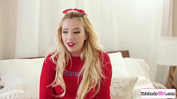 Preview 1 of Fiza Xxx Pakistani Love - Blonde lesbian cheerleader licking new members hairy pussy&#039_
