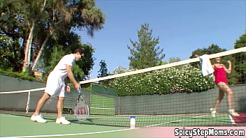 Preview 2 of Mom Son Fuck Night - Playing tennis with Penny is an experience She has a special technique called quick blowjob and fuck