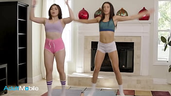Preview 1 of Yoni Xxx Girl Sex Hd - ADULTMOBILE - Sloppy Sex Is Exactly What These Hotties Keira Croft &amp_ Kylie Rocket Need After A Good Workout