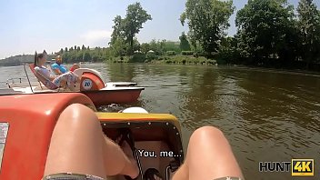 Preview 1 of Ladies Pissing On Men - HUNT4K. Outdoor sex for cash makes happy hunter,  girl,  and her man
