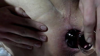 Preview 2 of Bangladeshi Dahka 3xxx - Playing with a huge glass plug