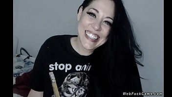 Preview 2 of Kings Xxx - Huge tits babe sucks black dildo on cam