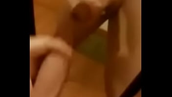 Preview 2 of Shemale Cums In As Boy - Big cumshot on mirror