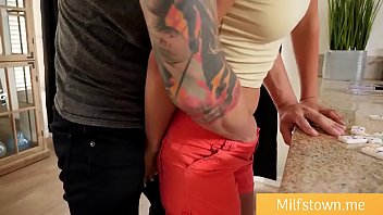Preview 2 of Didlo Orgasam - Barbie step Sister Takes step Brothers Cock in front of step Mom