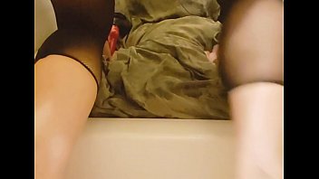 Preview 4 of Nudisten Pool - Jerking big clit and destroying asshole tranny obscenity
