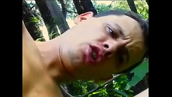 Preview 4 of Huge September - Skinny guy strokes cock while riding schloeng of hot blonde shemale Renata Davila on the backyard