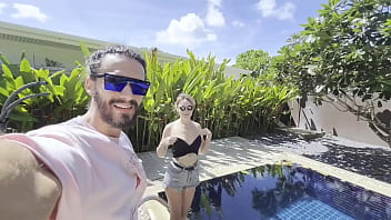 Preview 1 of Bbw Hars - Stepsiblings Get Wild in the Pool While Alone