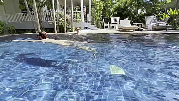 Preview 4 of Bbw Hars - Stepsiblings Get Wild in the Pool While Alone