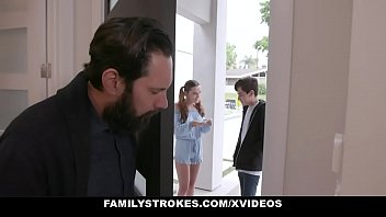 Preview 1 of Xxx Retina - FamilyStrokes - Stepdad Spanks And Fucks His Pig Tailed Stepdaughter (Lily Glee)