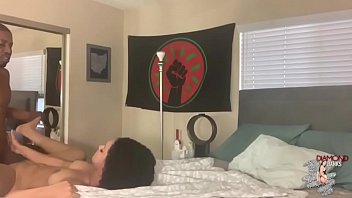 Preview 3 of Hairy Pussy Strip - Diamond Banks gets fucked good by Isiah Maxwell