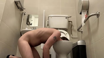 Preview 2 of Angry Sister Raped By Brother - dirty faggot cleaning public toilet