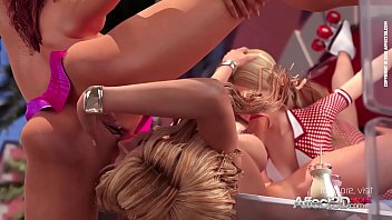 Preview 3 of Mile 3 - Futanari public threesome in a coffee