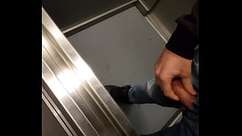 Preview 4 of Amateur Hand Job At A Party - flashing my cock in elevator