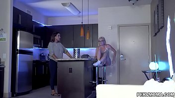 Preview 1 of Xoxoxo Chilip - Katie Kush getting on her knees to gag on her stepbrothers dick and share it with her stepmom