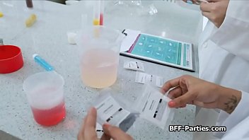 Preview 1 of Pinoy Alden Richards - Three girlfriends sharing cock in lab coat