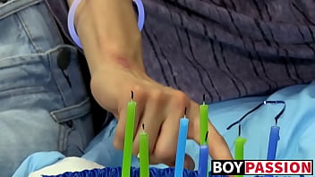 Preview 2 of Teenh Fuckine In Mom And Son - inexperienced gays play with body paint before rough anal pounding