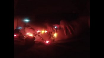 Preview 3 of X Xxx Dibivo - TEEN MILF FUCKS SELF WITH CHRISTMAS LIGHTS UNTIL SHE CUM