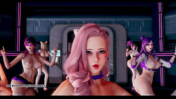 Preview 3 of Ac Night Xxx - [MMD] Dreamcatcher - SCREAM Naked Kpop Dance Ahri Akali Kaisa Evelynn Seraphine KDA League of Legend