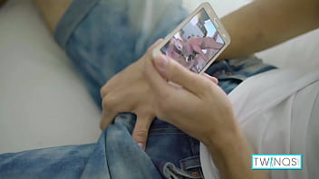 Preview 1 of Hot And Sex Boob Press - It&#039_s John Taking Care Of His Dick After Had Watchen His Phone!
