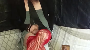 Preview 2 of Sxy Xxx Shooting - Boy dressed as a girl masturbates with a woman,  friend comes and sucks him off,  Latina brunette