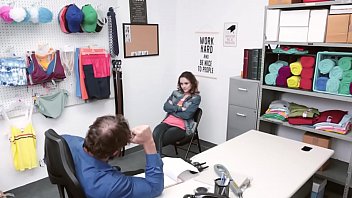 Preview 1 of Anal Caugar - Teen got trouble after being caught shoplifting by a horny officer.