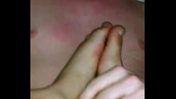 Preview 3 of Fake Wife Pics - Boyfriend busting a nut and eating it off my feet