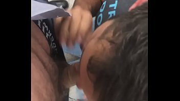 Preview 3 of Shemale Bog Boobs - Blowjob on bathroom