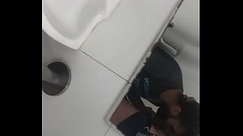 Preview 1 of Shemale Bog Boobs - Blowjob on bathroom