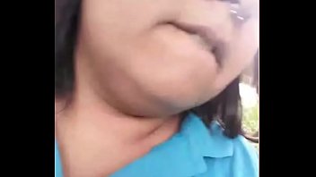 Preview 4 of Creampied In Virgin - BBW Brazilian Fondling Her Tits In Public