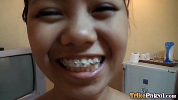 Preview 2 of Rep Hd Bf - TRIKEPATROL Itty Bitty Asian Teen Tries Huge Dick