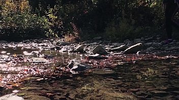Preview 1 of Youngteen Hd Xxx - Outdoor blowjob. Stalker Karina sucked a dick to a guard at an abandoned camp