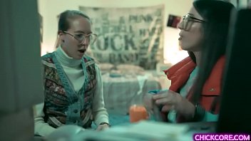 Preview 2 of 2 Gf 1 Boy Friend - Nerdy lesbian teens Cadence Lux and Serena Blair experimented a virtual 3D creation that came to life and started a hot lesbian threesome with her.