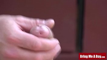 Preview 4 of Bbw Thick Dick - jerks off twink after massaging his ass outdoors