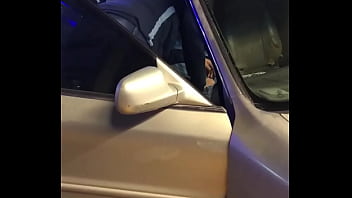Preview 3 of Blowjob In The Library - Mujer fea le agarra la polla a un hombre gordo en un carro en p&uacute_blico