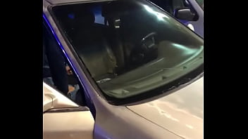 Preview 4 of Blowjob In The Library - Mujer fea le agarra la polla a un hombre gordo en un carro en p&uacute_blico