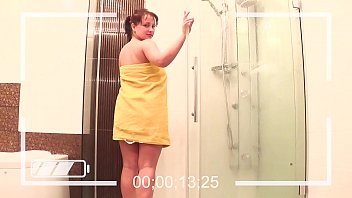 Preview 1 of Two Mothers Exchange Sons Video - BIG-TITTED MILF takes HOT shower on cold day