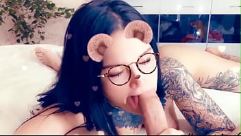 Preview 2 of Lataya Devi - Girl with Instagram Mask Sensual Sucking Cock Best Friends