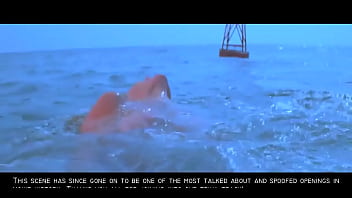 Preview 2 of Milf Big Boob Jav - Jaws: Sexy Nude Blonde Skinny Dipping Girl GIF