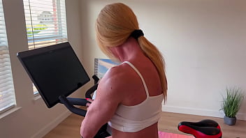 Preview 4 of Anal Pain Indian Villege - Me getting off the Peloton and striping down for you