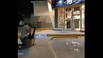 Preview 2 of Nipples Pulling - Bitch in Mexico sucking dick infront of gas station