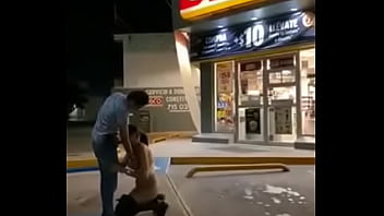 Preview 1 of Nipples Pulling - Bitch in Mexico sucking dick infront of gas station