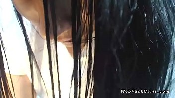 Preview 1 of Her Adult Lips Cam - Long dark haired amateur fingers on cam