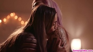Preview 2 of Pussy Tateoo - Busty babe eats her lesbian friends cunt