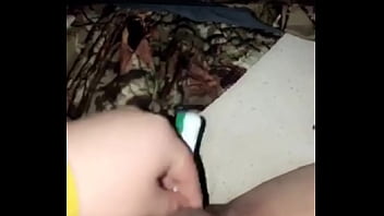 Preview 3 of Rico Nasty - Maddie has fun with a toothbrush on s. with no panties and camo sheets