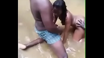 Preview 1 of Teen Bbw Esx - 2  men fucking her in a river