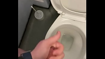 Preview 2 of School Girl Milks Tits In Shirt - Wanking in public toilets had an amazing cumshot