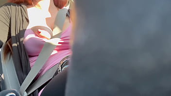 Preview 1 of Eva Chase - Italian Big tits Milf Artemisia Love Hot solo Car ride flashing big horny tits and nipples